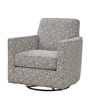 Fusion Wowza Dusk Welsh Slate Swivel Glider Chair - Grey & White, Reversible Cushion, Durable Elegance Grey And White S ,100% Polyester 402g Welsh Slate Swivel Glider