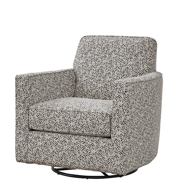 Fusion Wowza Dusk Welsh Slate Swivel Glider Chair - Grey & White, Reversible Cushion, Durable Elegance Grey And White S ,100% Polyester 402g Welsh Slate Swivel Glider