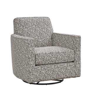 Fusion Wowza Dusk Welsh Slate Swivel Glider Chair - Grey & White, Reversible Cushion, Durable Elegance Grey And White S ,100% Polyester 402g Welsh Slate Swivel Glider