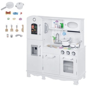 English Elm Wooden Kids Kitchen Playset Pine Mdf Pretend Cooking Toy with 15 Accessories T3971P440765