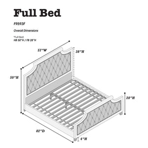 English Elm FULL Bed Gray Fabric Upholstered Full Bed with Wood Frame, 50" Headboard, 28" Footboard, Durable Construction B089S00135
