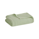 Madison Park Freshspun Basketweave Casual Cotton Blanket MP51N-8382 Green