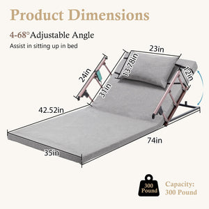 English Elm Electric Adjustable Bed Backrest With Remote Control - 300 Lbs Capacity, 4-68° Lift For Comfort & Support W1422P352937