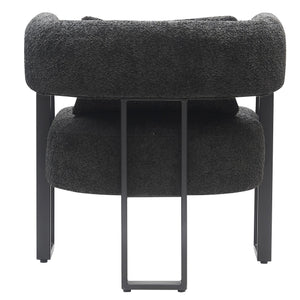 Worldwide Home Furnishings Scarlet-accent Chair – Modern Bucket-style Design With Textured Boucle Fabric For Elegant Seating Charcoal,Black Boucle Fabric,Metal 403-108ch
