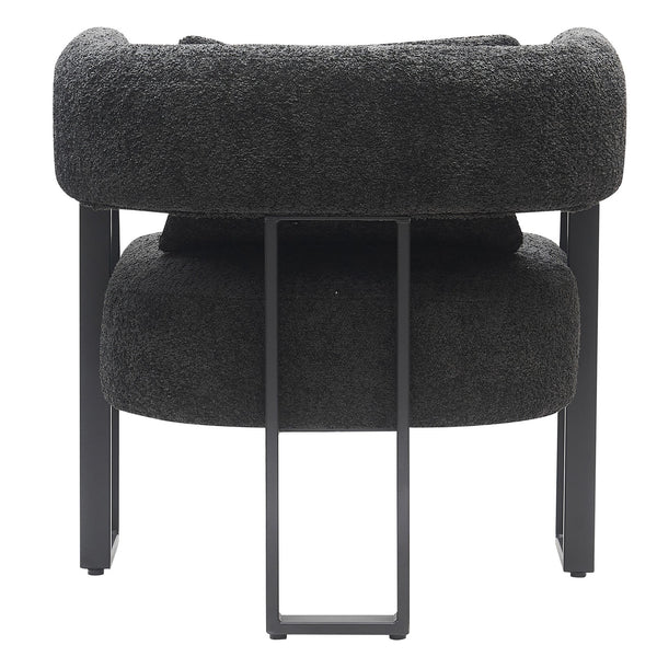 Worldwide Home Furnishings Scarlet-accent Chair – Modern Bucket-style Design With Textured Boucle Fabric For Elegant Seating Charcoal,Black Boucle Fabric,Metal 403-108ch