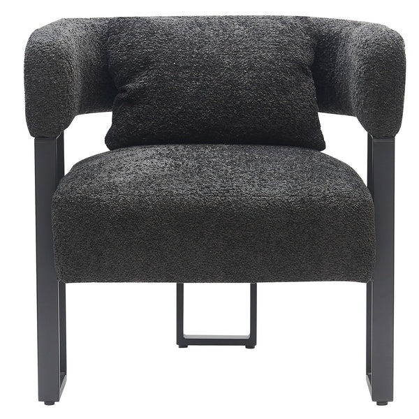 Worldwide Home Furnishings Scarlet-accent Chair – Modern Bucket-style Design With Textured Boucle Fabric For Elegant Seating Charcoal,Black Boucle Fabric,Metal 403-108ch