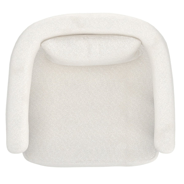 Worldwide Home Furnishings Scarlet-accent Chair – Modern Bucket-style Design With Textured Boucle Fabric For Elegant Seating Ivory,Black Boucle Fabric,Metal 403-108iv