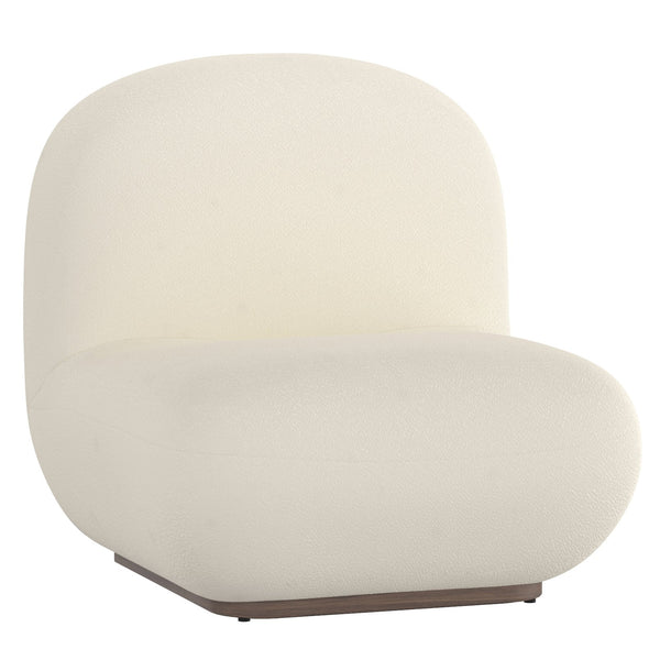 Worldwide Home Furnishings Zilano-accent Chair - Oversized Boucle Upholstered Seat For Casual Elegance In Any Space Ivory Boucle Fabric 403-115iv
