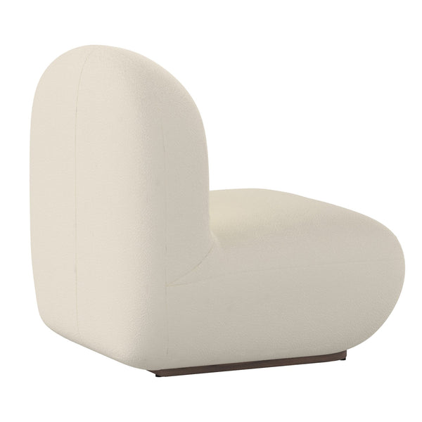 Worldwide Home Furnishings Zilano-accent Chair - Oversized Boucle Upholstered Seat For Casual Elegance In Any Space Ivory Boucle Fabric 403-115iv