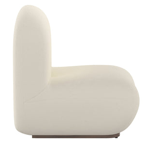 Worldwide Home Furnishings Zilano-accent Chair - Oversized Boucle Upholstered Seat For Casual Elegance In Any Space Ivory Boucle Fabric 403-115iv