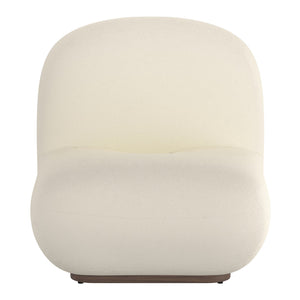 Worldwide Home Furnishings Zilano-accent Chair - Oversized Boucle Upholstered Seat For Casual Elegance In Any Space Ivory Boucle Fabric 403-115iv