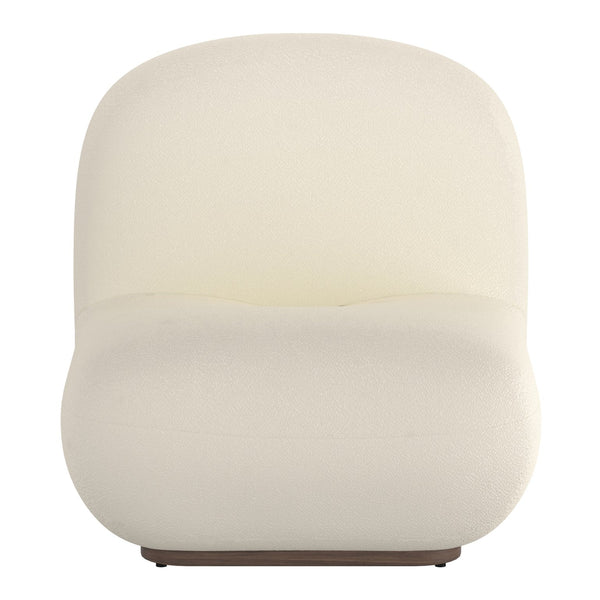 Worldwide Home Furnishings Zilano-accent Chair - Oversized Boucle Upholstered Seat For Casual Elegance In Any Space Ivory Boucle Fabric 403-115iv