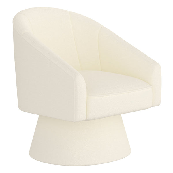 Worldwide Home Furnishings Tilsy-accent Swivel Chair - Cozy Boucle Fabric For Living Rooms, Bedrooms, Or Elegant Dining Spaces Ivory Boucle Fabric 403-122iv