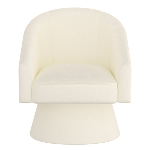 Worldwide Home Furnishings Tilsy-accent Swivel Chair - Cozy Boucle Fabric For Living Rooms, Bedrooms, Or Elegant Dining Spaces Ivory Boucle Fabric 403-122iv