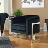 !nspire Tarra Accent Chair Black Black/Chrome Velvet/Metal