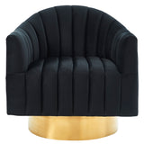 Cortina Accent Chair Black/Gold Base