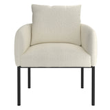 !nspire Zana Accent Chair Cream Cream/Black Boucle Fabric/Metal