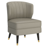 !nspire Kyrie Accent Chair Grey-Beige/Espresso Faux Leather/Solid Wood