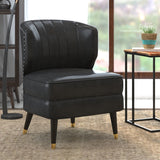 !nspire Kyrie Accent Chair Grey/Espresso Faux Leather/Solid Wood