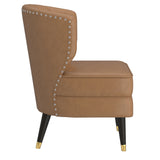 !nspire Kyrie Accent Chair Saddle/Espresso Faux Leather/Solid Wood