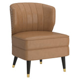 !nspire Kyrie Accent Chair Saddle/Espresso Faux Leather/Solid Wood