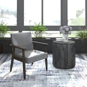 Worldwide Home Furnishings Wilder-accent Chair - Luxurious Grey Comfort For Stylish Living Room Seating & Versatile Home Decor Grey,Weathered Brown Faux Leather,Wood 403-589gy