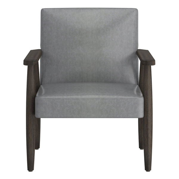 Worldwide Home Furnishings Wilder-accent Chair - Luxurious Grey Comfort For Stylish Living Room Seating & Versatile Home Decor Grey,Weathered Brown Faux Leather,Wood 403-589gy