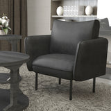 !nspire Ryker Accent Chair Grey/Black Faux Leather/Metal