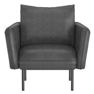 Worldwide Home Furnishings Ryker-accent Chair - Plush Cozy Armchair For Stylish Living Room Or Bedroom Relaxation And Comfort Grey,Black Faux Leather,Metal 403-590gy