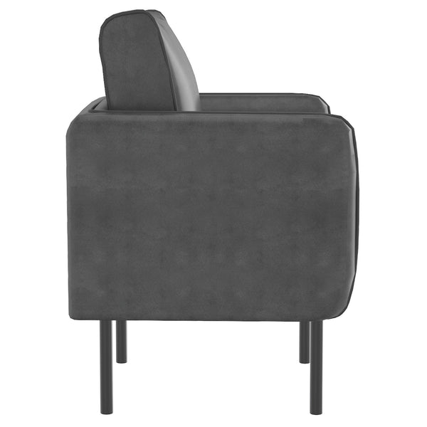 Worldwide Home Furnishings Ryker-accent Chair - Plush Cozy Armchair For Stylish Living Room Or Bedroom Relaxation And Comfort Grey,Black Faux Leather,Metal 403-590gy