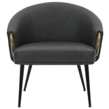 !nspire Zita Accent Chair Vintage Charcoal/Black/Aged Gold Faux Leather/Metal