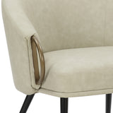 !nspire Zita Accent Chair Vintage Ivory/Black/Aged Gold Faux Leather/Metal