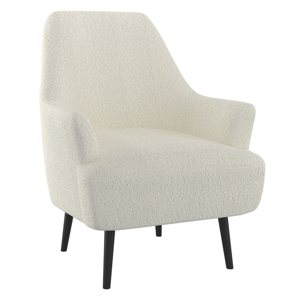 Worldwide Home Furnishings Zoey-accent Chair - Luxurious Cream Boucle Fabric, Plush Comfort, Stylish Black Legs For Any Room Cream Boucle Fabric,Solid Wood 403-675cm