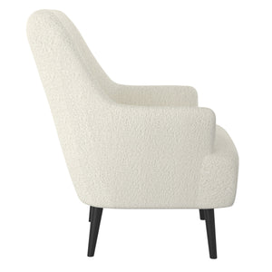 Worldwide Home Furnishings Zoey-accent Chair - Luxurious Cream Boucle Fabric, Plush Comfort, Stylish Black Legs For Any Room Cream Boucle Fabric,Solid Wood 403-675cm