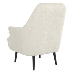 Worldwide Home Furnishings Zoey-accent Chair - Luxurious Cream Boucle Fabric, Plush Comfort, Stylish Black Legs For Any Room Cream Boucle Fabric,Solid Wood 403-675cm