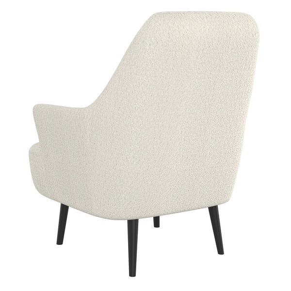 Worldwide Home Furnishings Zoey-accent Chair - Luxurious Cream Boucle Fabric, Plush Comfort, Stylish Black Legs For Any Room Cream Boucle Fabric,Solid Wood 403-675cm