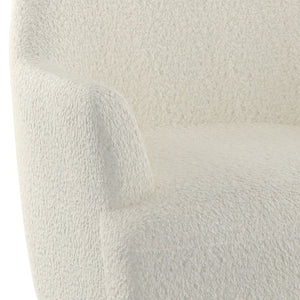 Worldwide Home Furnishings Zoey-accent Chair - Luxurious Cream Boucle Fabric, Plush Comfort, Stylish Black Legs For Any Room Cream Boucle Fabric,Solid Wood 403-675cm