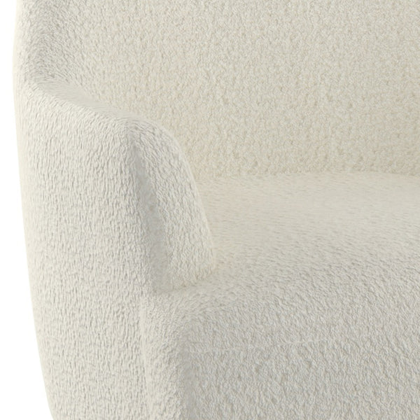 Worldwide Home Furnishings Zoey-accent Chair - Luxurious Cream Boucle Fabric, Plush Comfort, Stylish Black Legs For Any Room Cream Boucle Fabric,Solid Wood 403-675cm