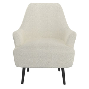 Worldwide Home Furnishings Zoey-accent Chair - Luxurious Cream Boucle Fabric, Plush Comfort, Stylish Black Legs For Any Room Cream Boucle Fabric,Solid Wood 403-675cm