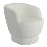 !nspire Cuddle Accent Chair White White Boucle Fabric
