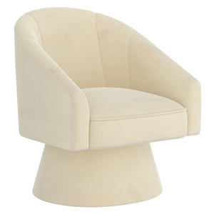 Worldwide Home Furnishings Aggio-accent Swivel Chair – Luxurious Velvet Comfort For Living Rooms, Bedrooms, And Dining Spaces Ivory Velvet 403-899iv