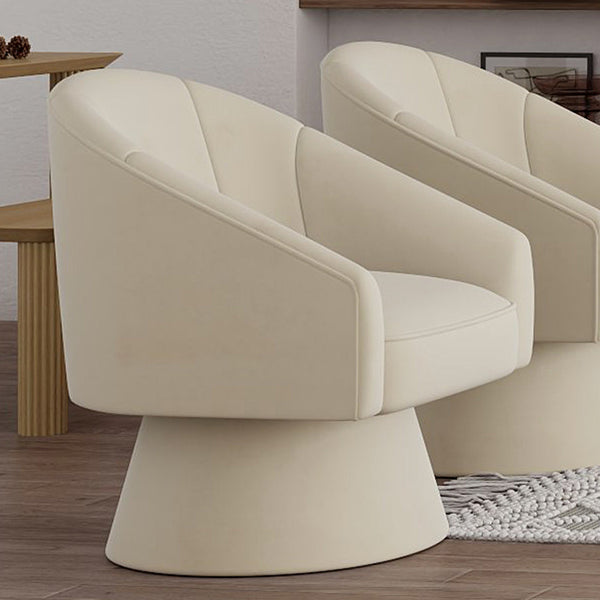 Worldwide Home Furnishings Aggio-accent Swivel Chair – Luxurious Velvet Comfort For Living Rooms, Bedrooms, And Dining Spaces Ivory Velvet 403-899iv
