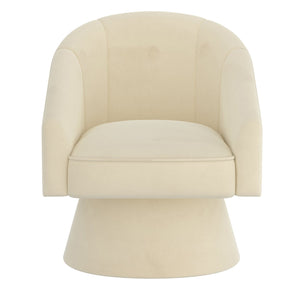 Worldwide Home Furnishings Aggio-accent Swivel Chair – Luxurious Velvet Comfort For Living Rooms, Bedrooms, And Dining Spaces Ivory Velvet 403-899iv