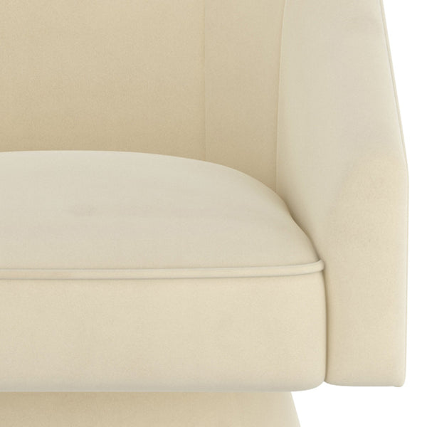 Worldwide Home Furnishings Aggio-accent Swivel Chair – Luxurious Velvet Comfort For Living Rooms, Bedrooms, And Dining Spaces Ivory Velvet 403-899iv