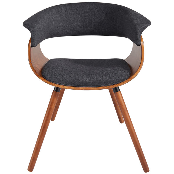 Worldwide Home Furnishings Holt-accent Chair - Stylish Charcoal Fabric With Mid-century Modern Design And Walnut Frame Charcoal,Walnut Fabric,Bentwood 403-981ch