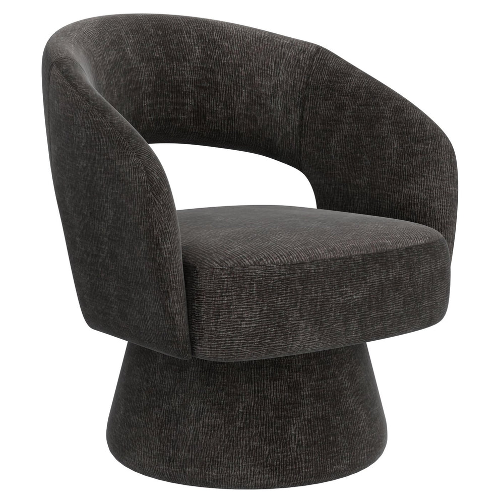 Worldwide Home Furnishings Santo-accent Chair: Luxurious Oversized Bucket-style Design For Ultimate Comfort And Relaxation Charcoal Fabric 403-992ch