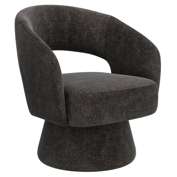 Worldwide Home Furnishings Santo-accent Chair: Luxurious Oversized Bucket-style Design For Ultimate Comfort And Relaxation Charcoal Fabric 403-992ch