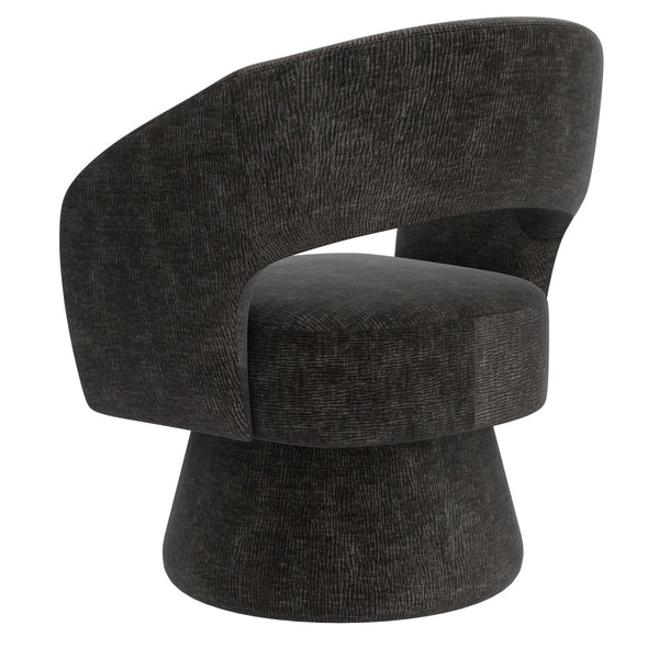 Worldwide Home Furnishings Santo-accent Chair: Luxurious Oversized Bucket-style Design For Ultimate Comfort And Relaxation Charcoal Fabric 403-992ch