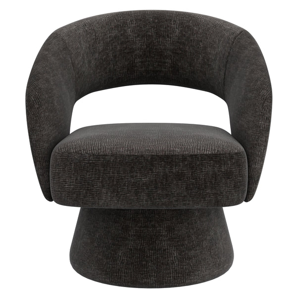 Worldwide Home Furnishings Santo-accent Chair: Luxurious Oversized Bucket-style Design For Ultimate Comfort And Relaxation Charcoal Fabric 403-992ch