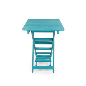 English Elm Summit Ridge Recycled Hdpe Outdoor Folding Bar Table Weather Resistant Eco Patio Teal B2745P409716